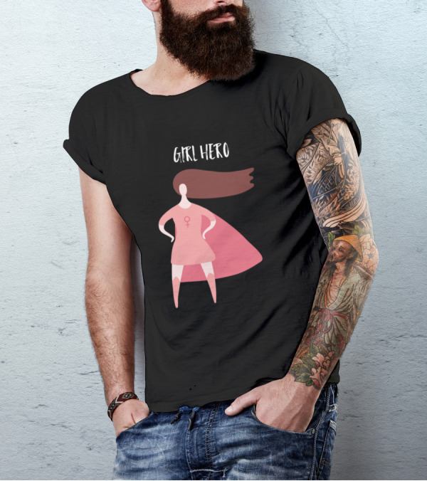 Empowered Girl Hero With Female Symbol Cape T-Shirt