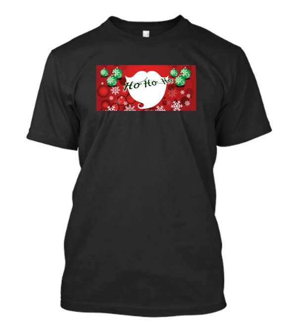 Ho Ho Ho Mask Santa Beard Snowflakes Christmas Ornaments T-Shirt