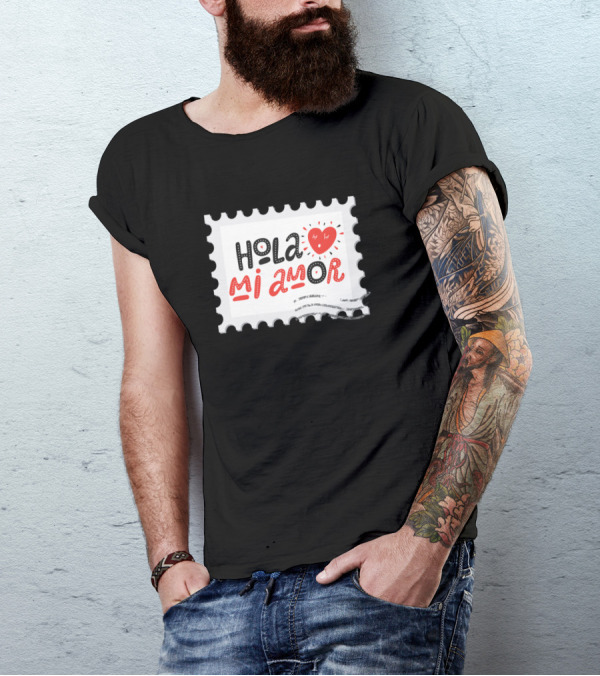 Hola Mi Amor Stamp Heart T-Shirt