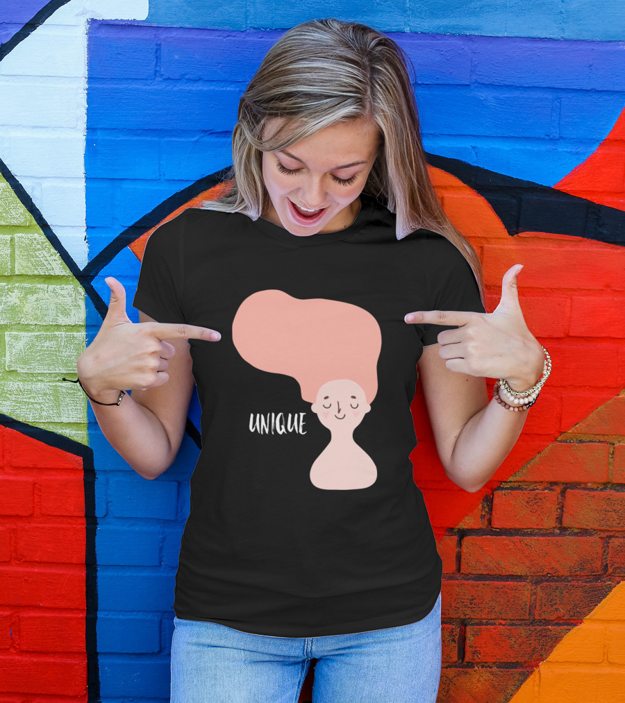 Unique Whimsical Pink Hair T-Shirt