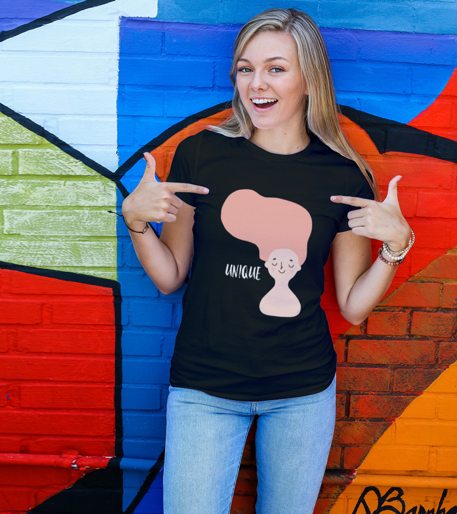 Unique Whimsical Pink Hair T-Shirt