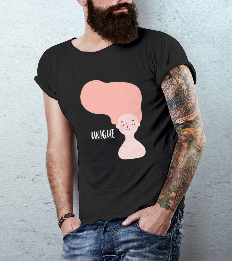 Unique Whimsical Pink Hair T-Shirt