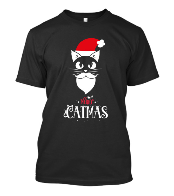 Merry Catmas Santa Hat Cat Lover Christmas T-Shirt