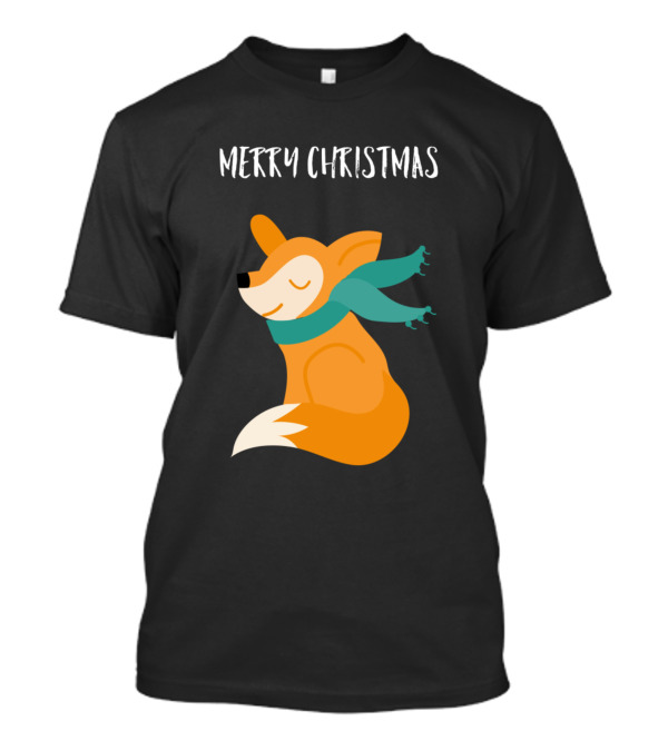 Merry Christmas Fox With Scarf T-Shirt
