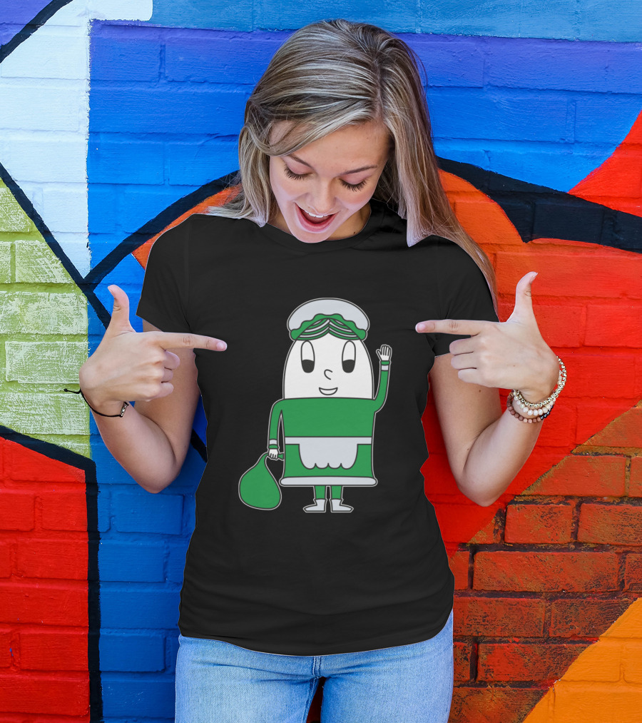 Mrs Santa Claus Egg Waving Holiday Character T-Shirt
