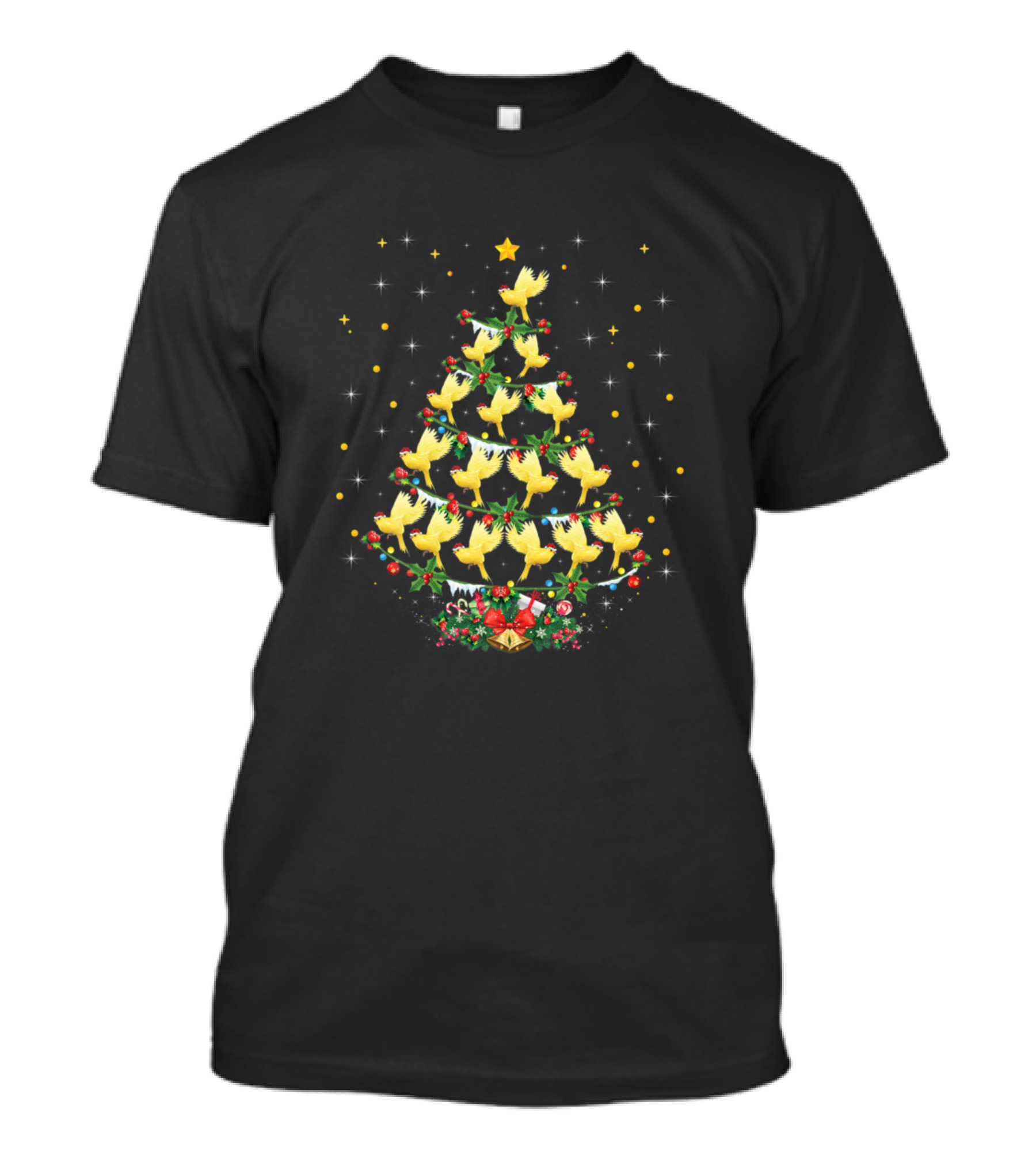 Santa Canary Christmas Tree Bird Lover Xmas Canary T-Shirt