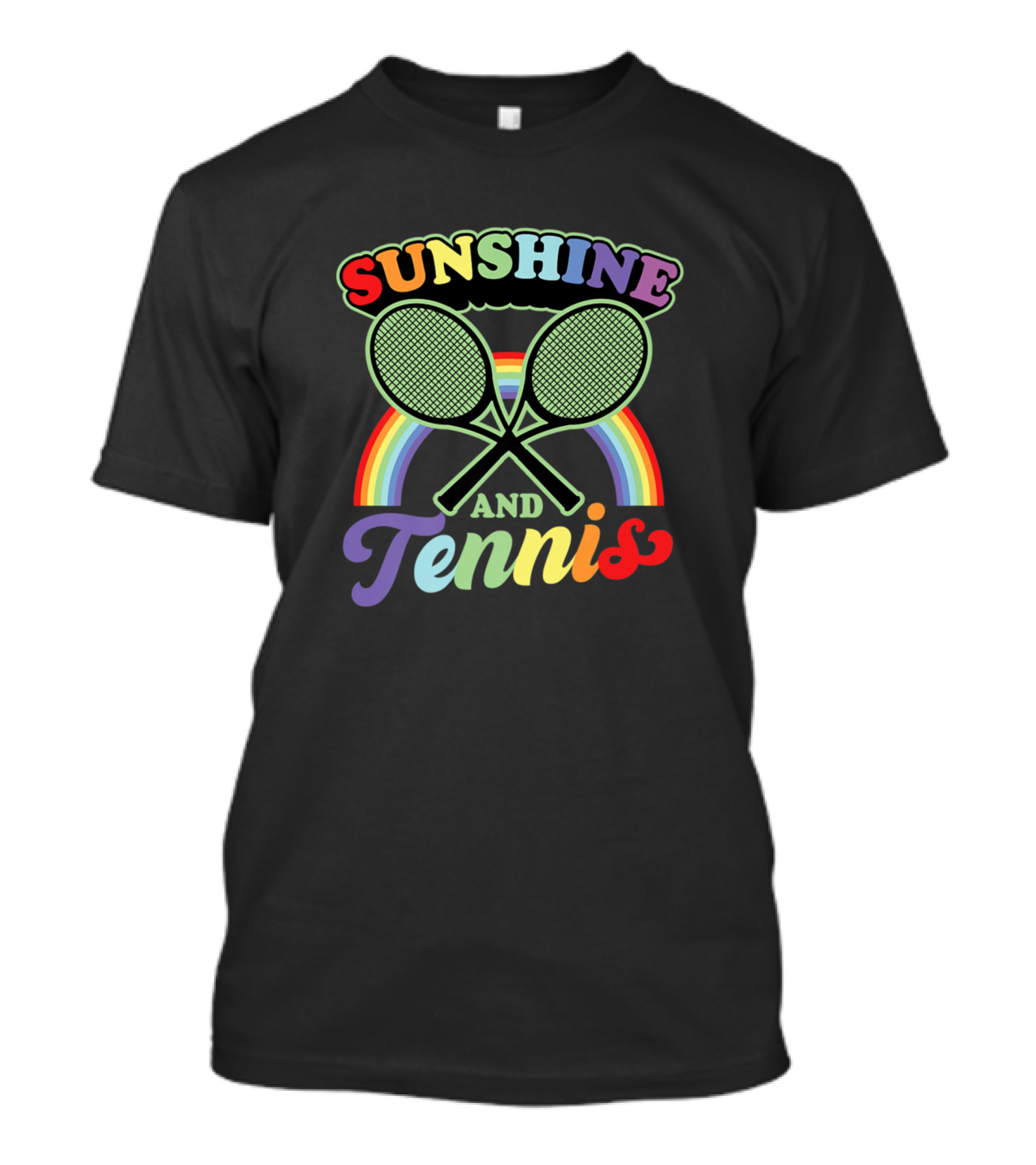 Sunshine And Tennis Racket Rainbow Pride T-Shirt