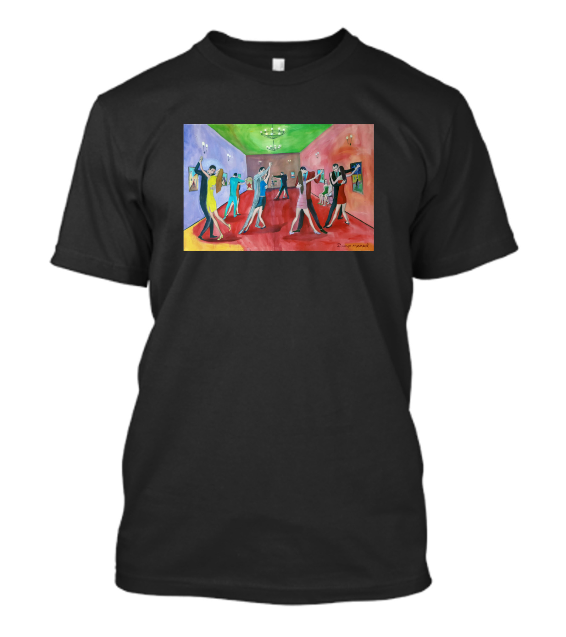 Tango Dancers In Colorful Ballroom By Radomski Marat T-Shirt