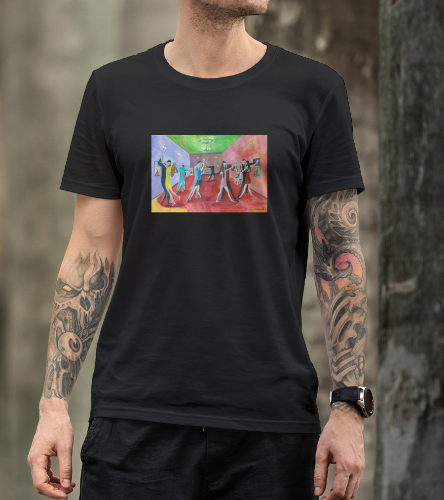 Tango Dancers In Colorful Ballroom By Radomski Marat T-Shirt