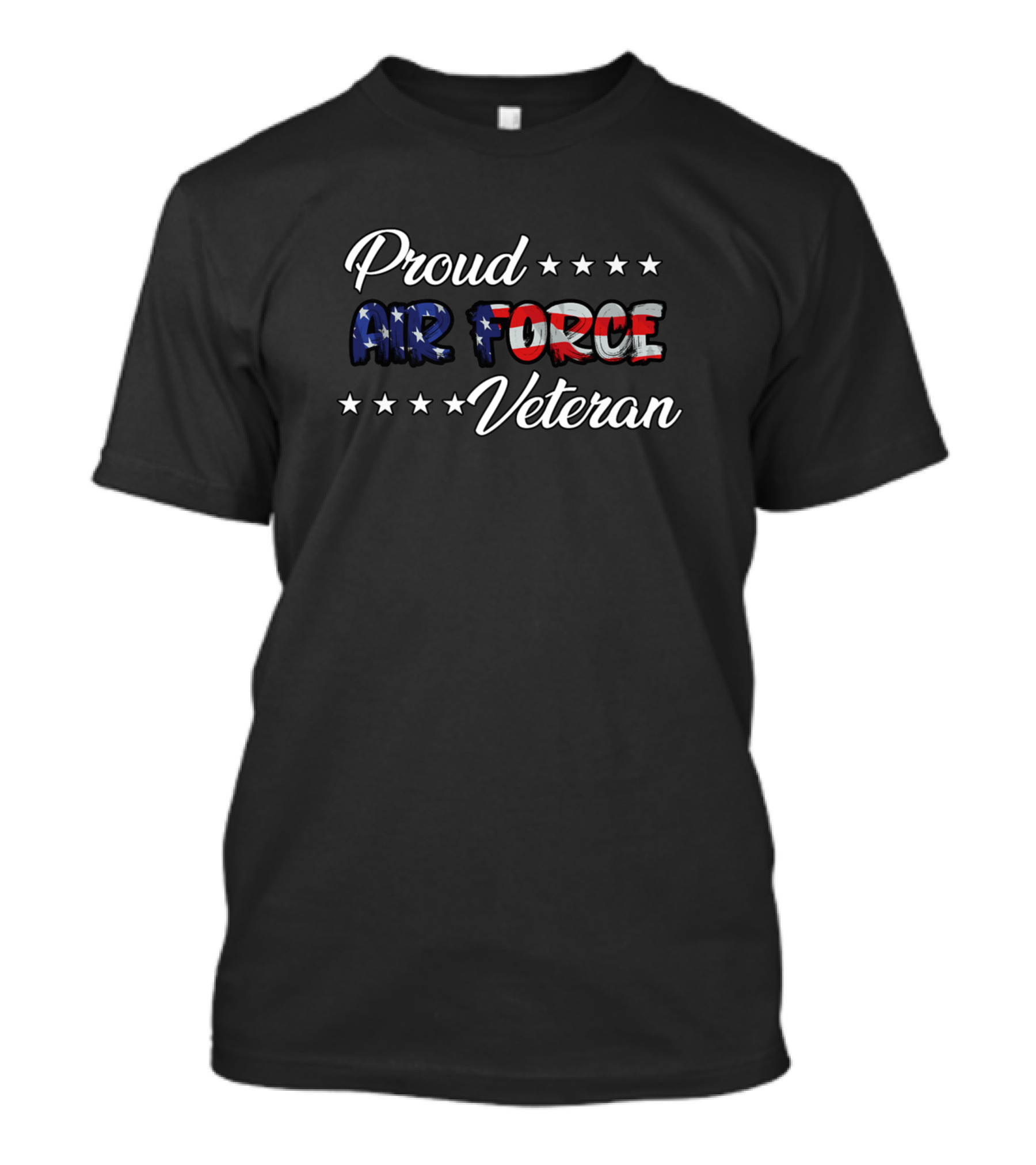 Proud Air Force Veteran US Flag Stars T-Shirt