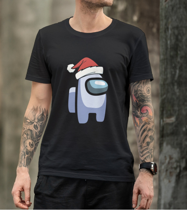Among Us Crewmate Santa Hat T-Shirt