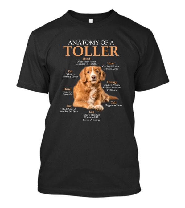 Anatomy Of A Toller Nova Scotia Head Nose Ear Howl Fur Leg Tail Tounge T-Shirt