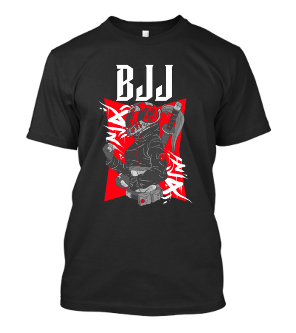 BJJ Biker Girl Ninja Red T-Shirt