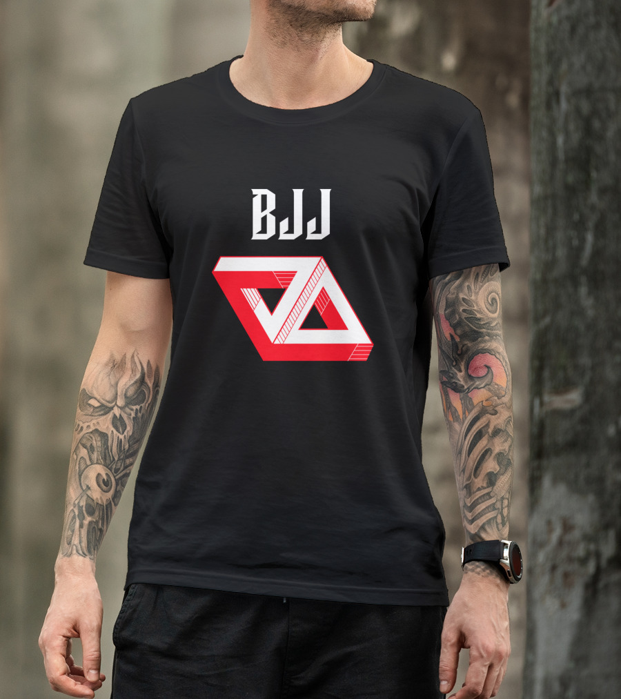 BJJ Red And White Double Triangle T-Shirt