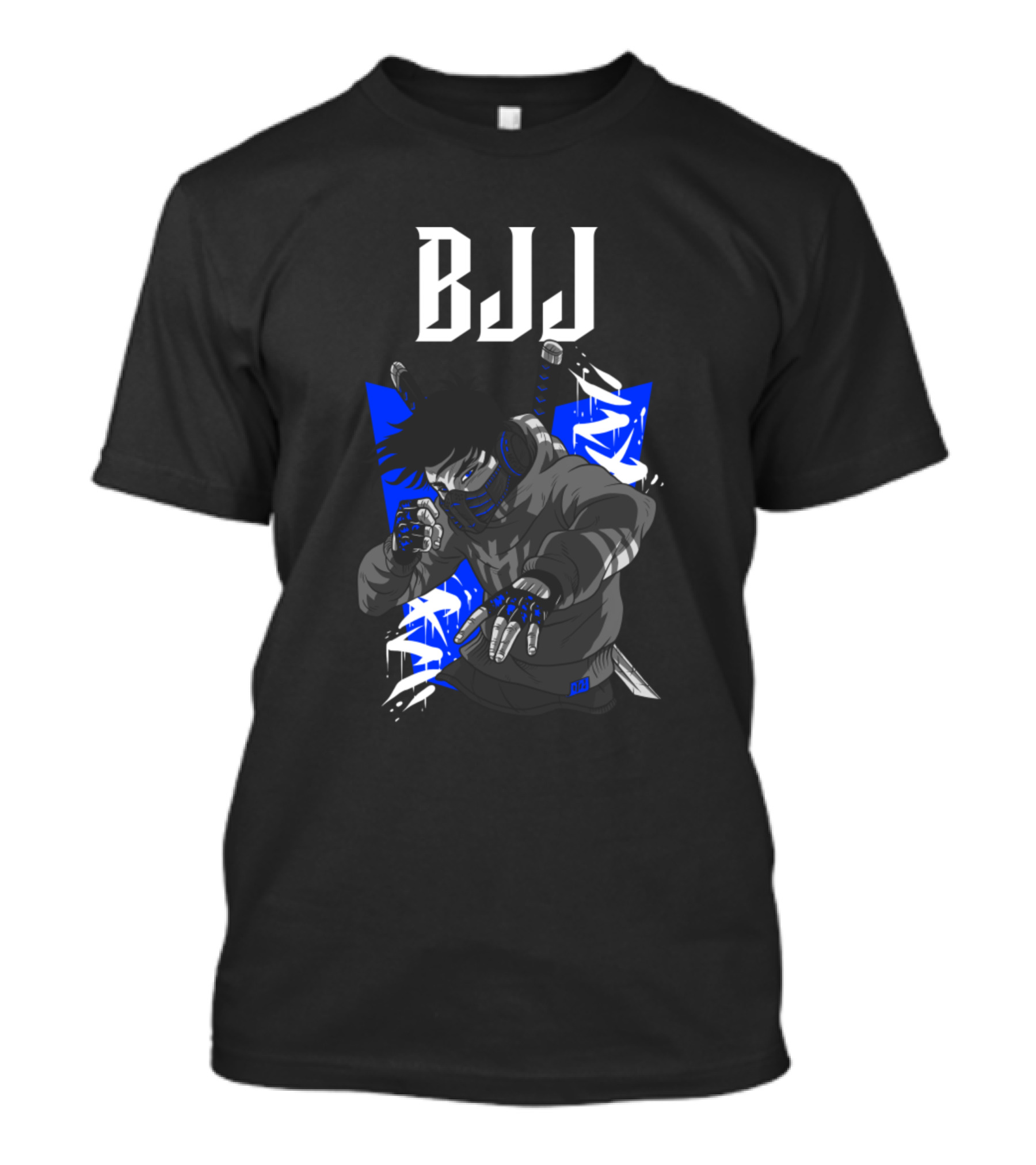 BJJ Ninja Blue Samurai Martial Arts T-Shirt