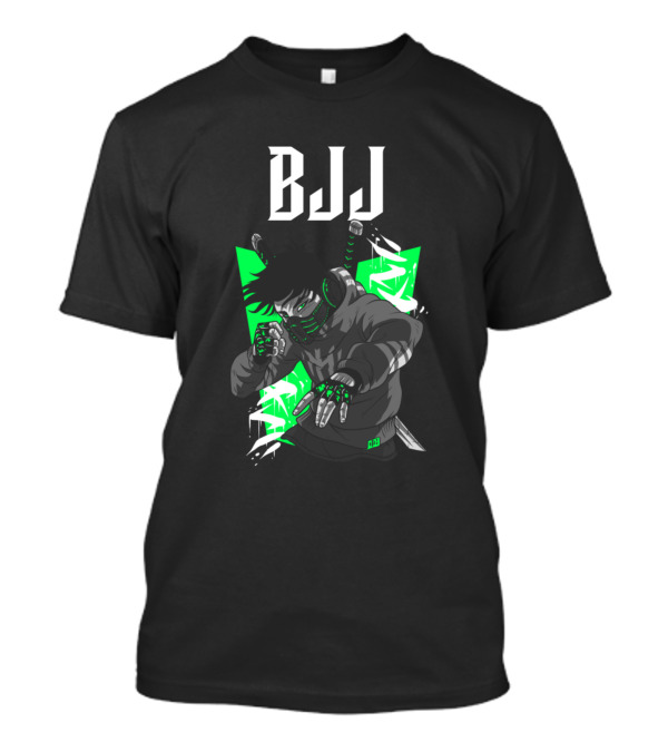 BJJ Ninja Green Martial Arts Graphic Fighter T-Shirt