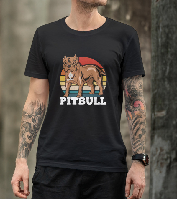 Pitbull Dog Lover Retro T-Shirt