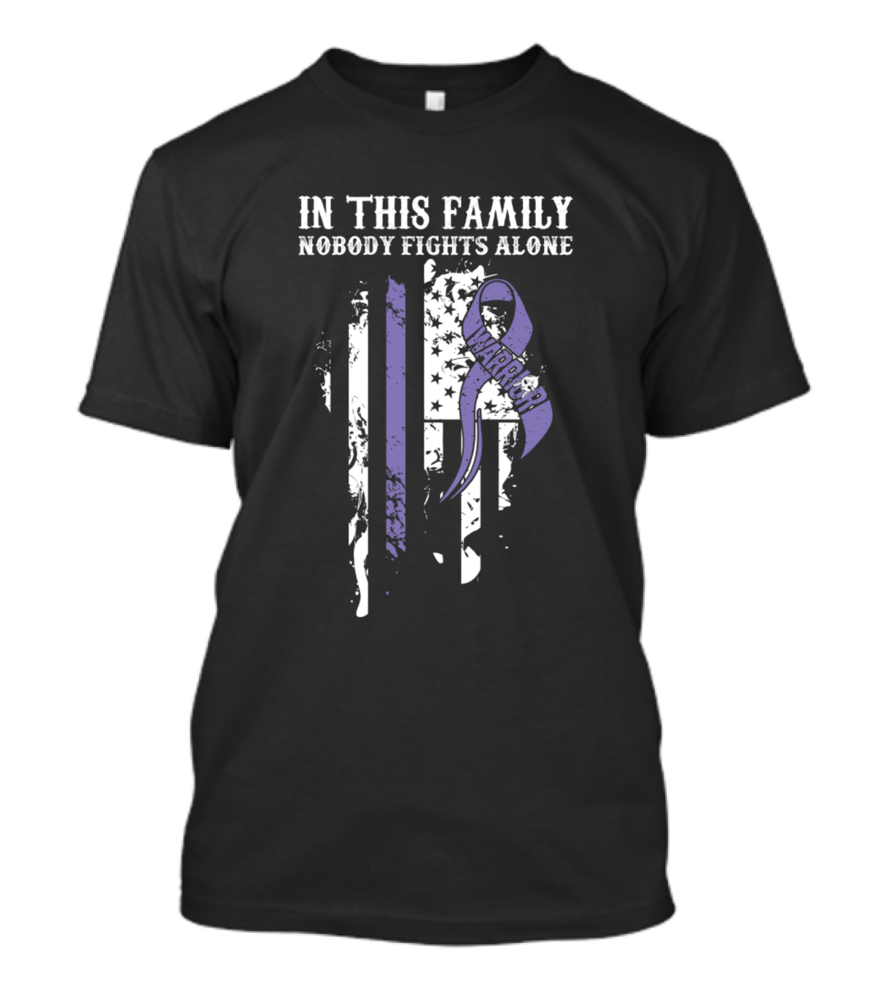 In This Family Nobody Fights Alone Hodgkins Lymphoma Cancer Warrior T-Shirt