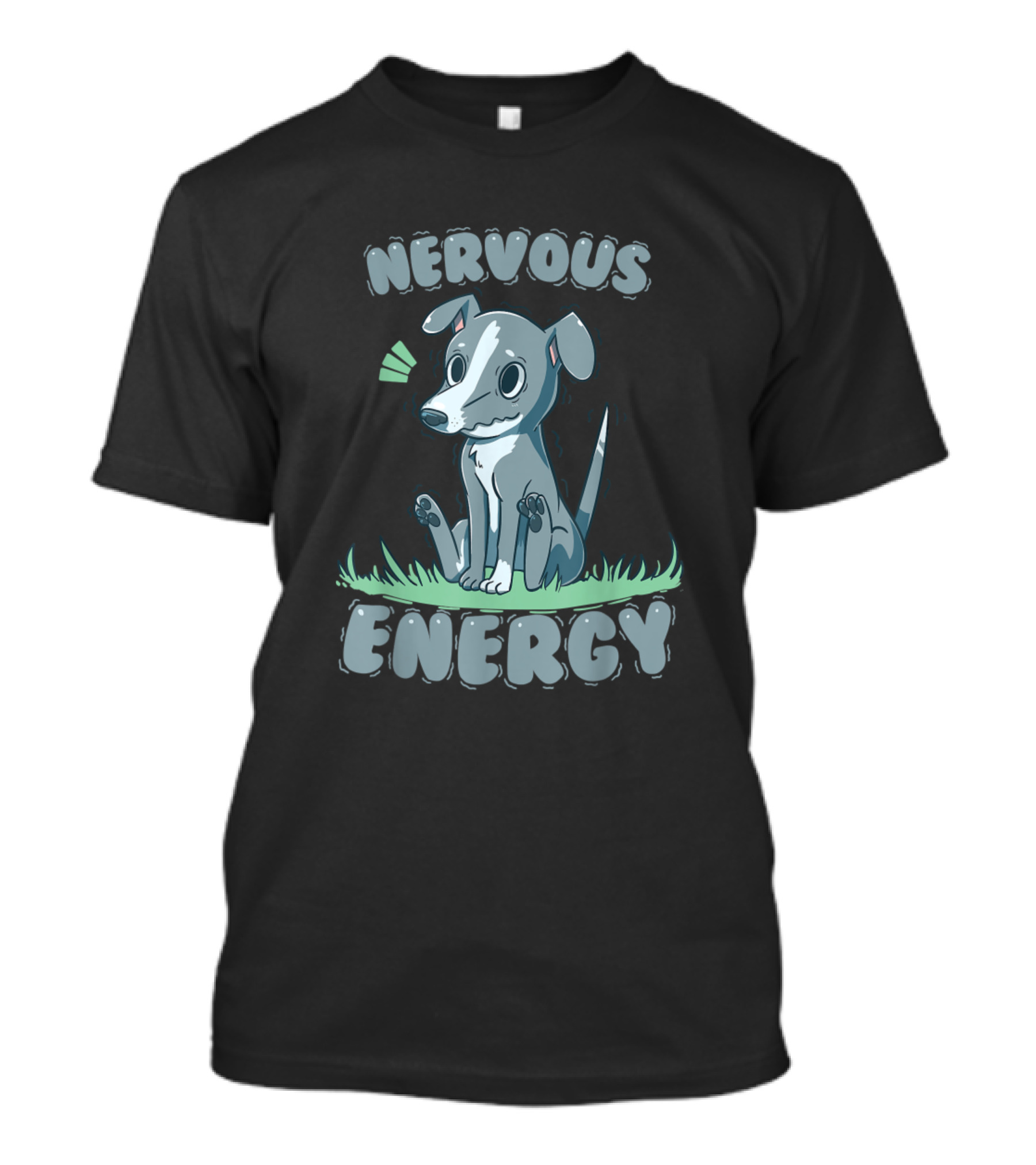 Nervous Energy Greyhound Dog Cartoon T-Shirt
