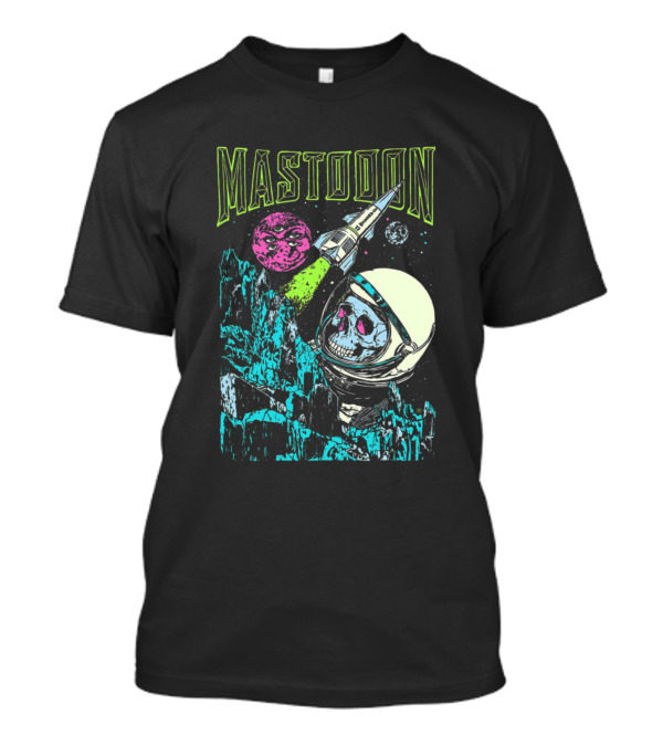 Mastodon Space Skull Astronaut With Rocket And Planets T-Shirt
