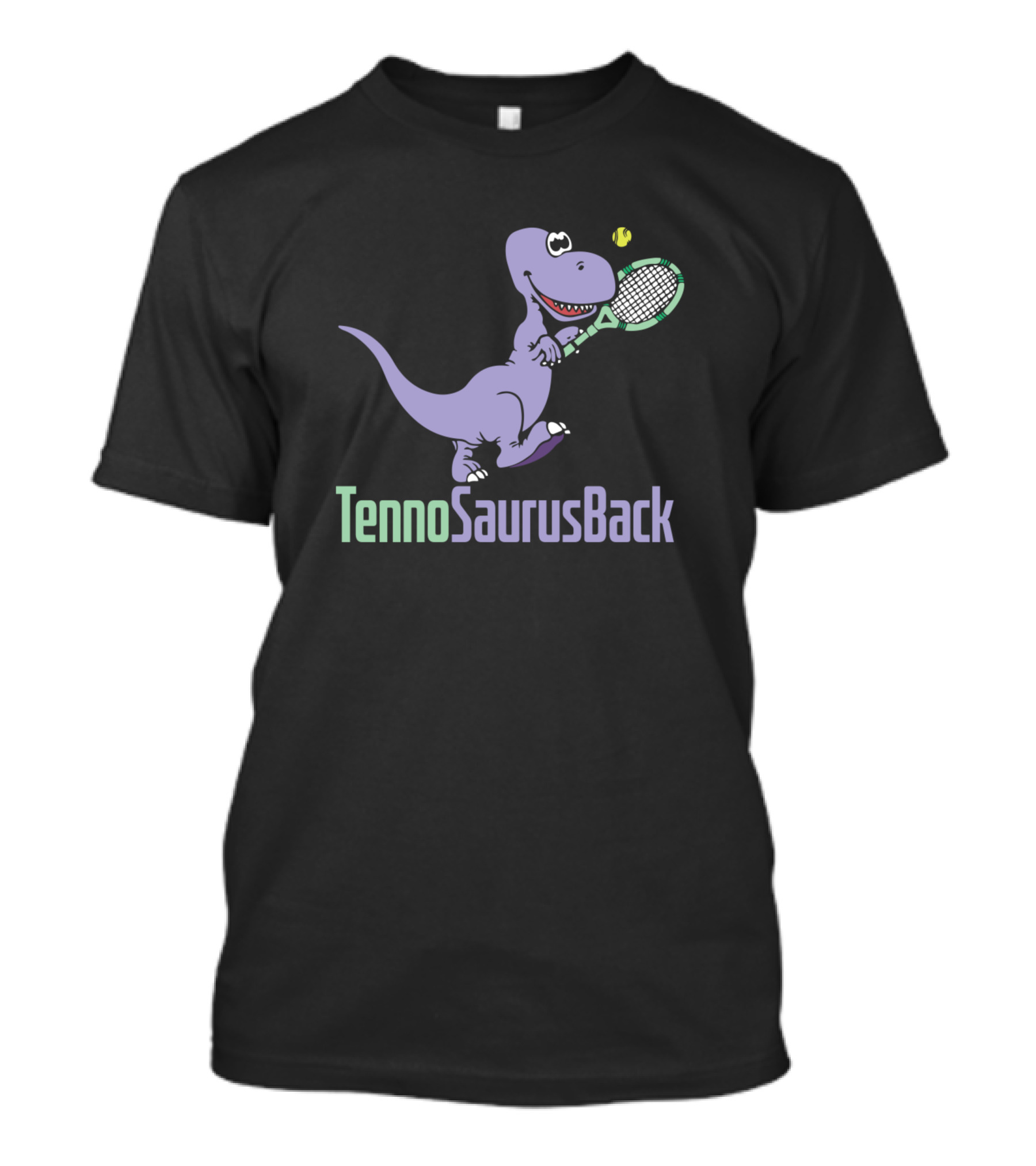 TennoSaurusBack Purple Tennis Dinosaur Trex Sports Sporty T-Shirt