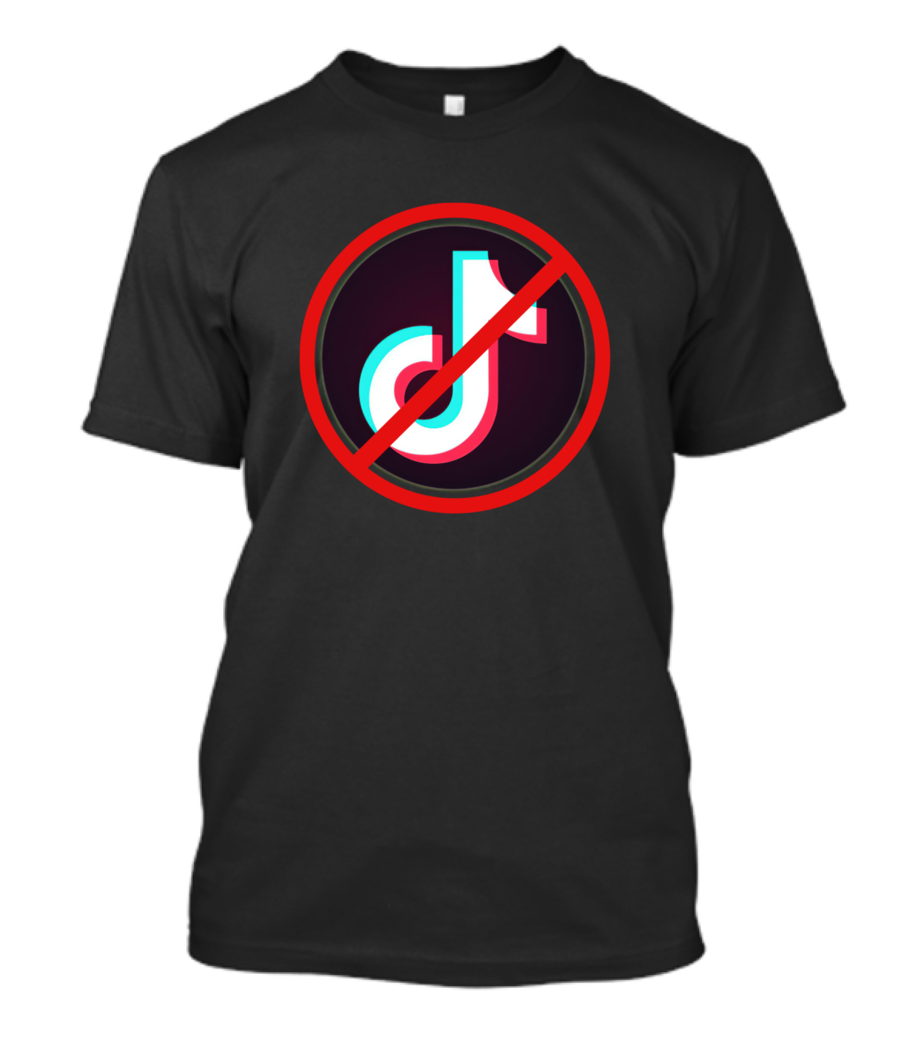 No TikTok Symbol With Prohibition Sign T-Shirt