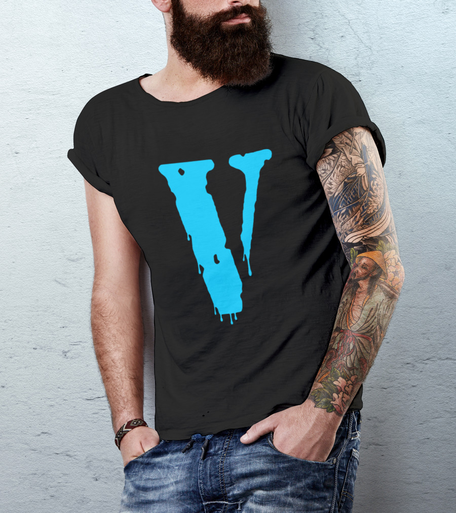 Vlone Baby Blue Dripping V Icon Classic Bestseller T-Shirt