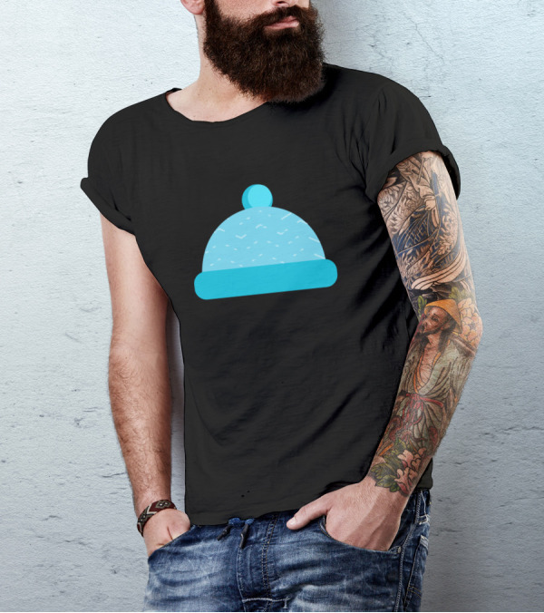 Winter Hat Blue T-Shirt