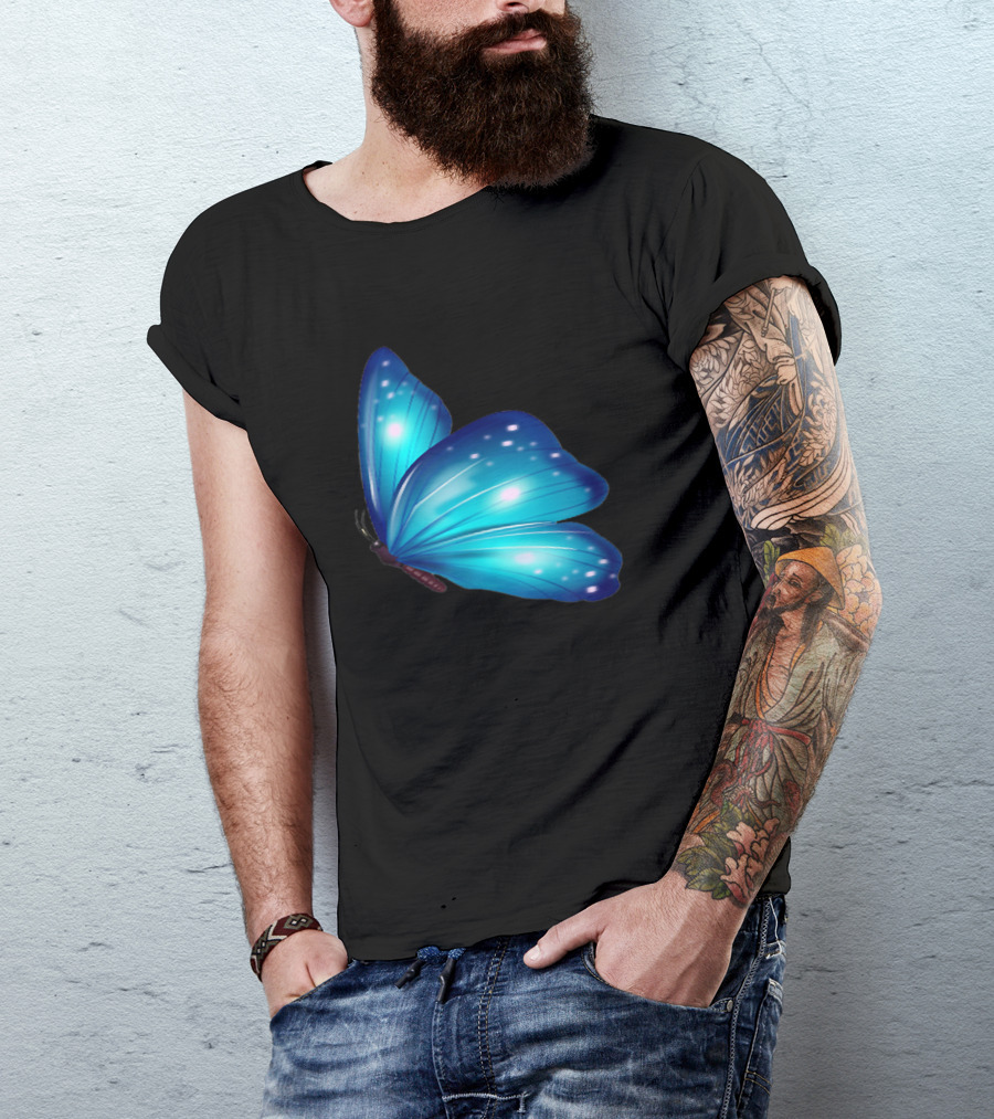 Blue Butterfly Elegant Radiance T-Shirt