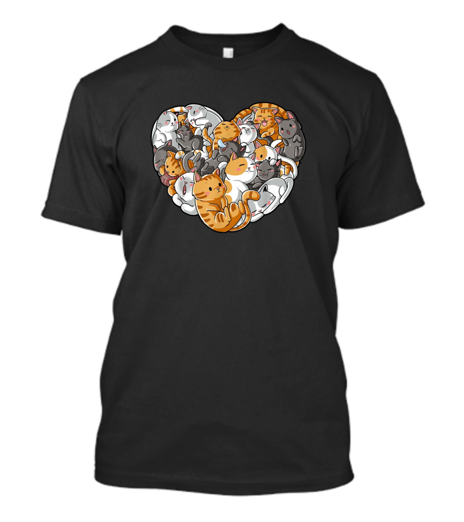 Cat Heart Valentines Day Girls Women Kitty Love T-Shirt