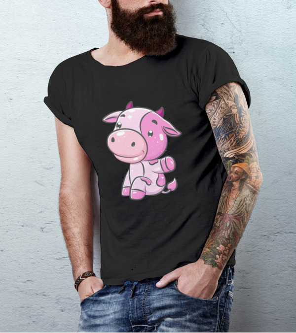 Cows Funny Baby Strawberry Cow Cartoon 774 Farming T-Shirt