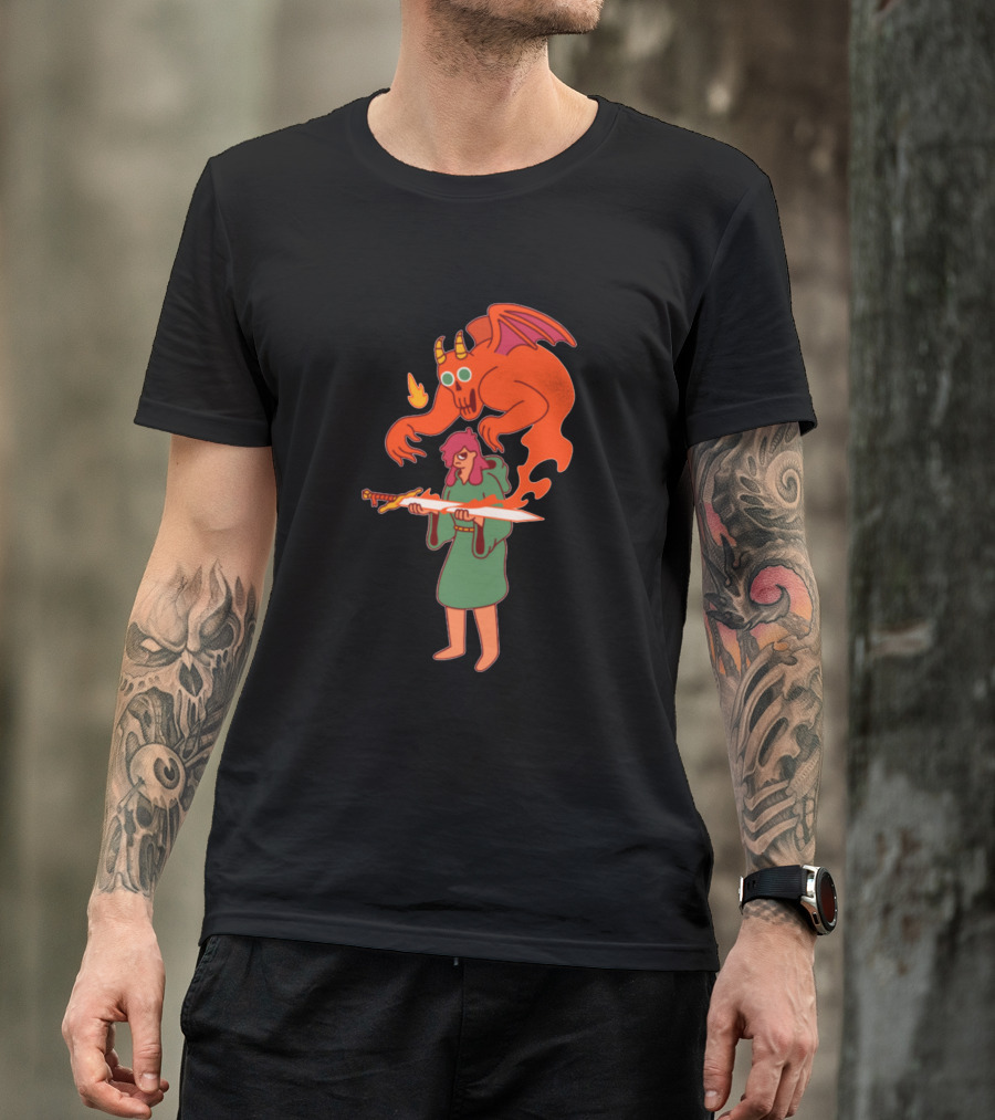 Cursed Demon Sword Possessed By Red Winged Creature T-Shirt