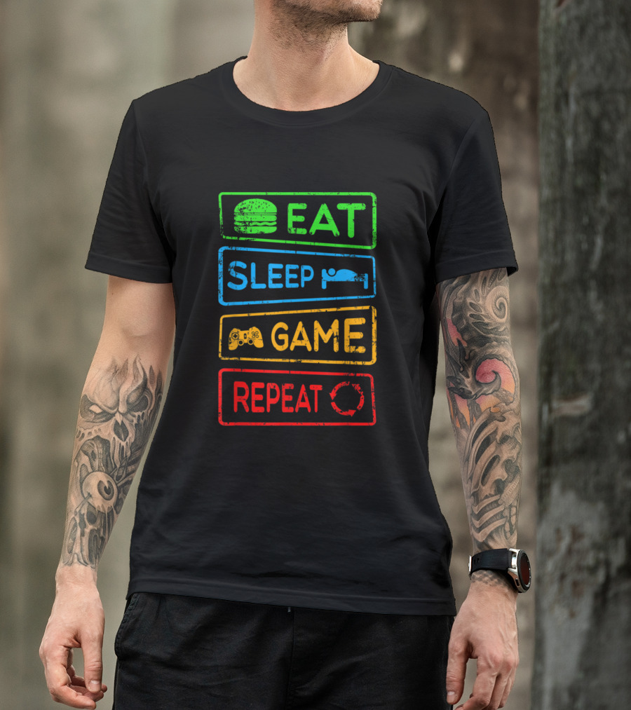 Eat Sleep Game Repeat Gamer Duty Call Legend Gaming League T-Shirt