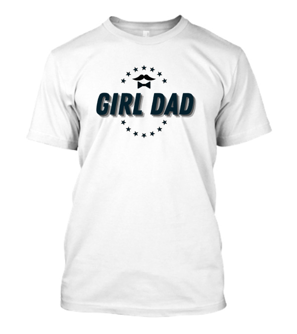 GIRL DAD Moustache Stars Bowtie T-Shirt