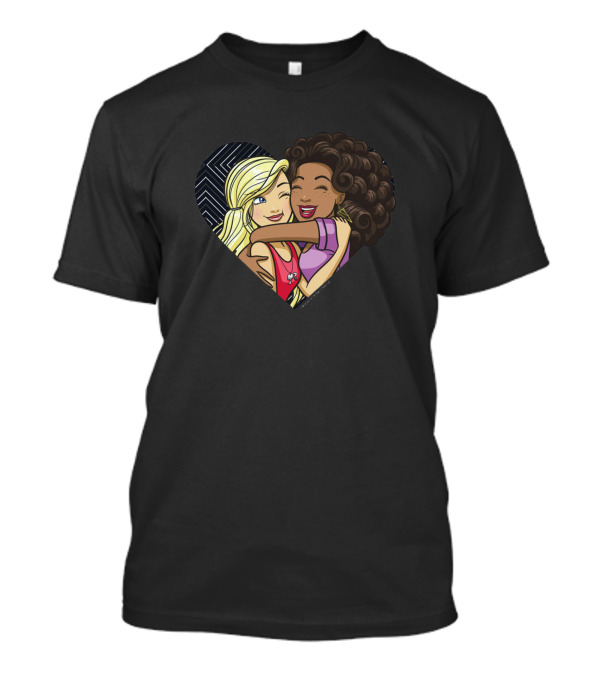 Girl Friends Hugging Heart T-Shirt