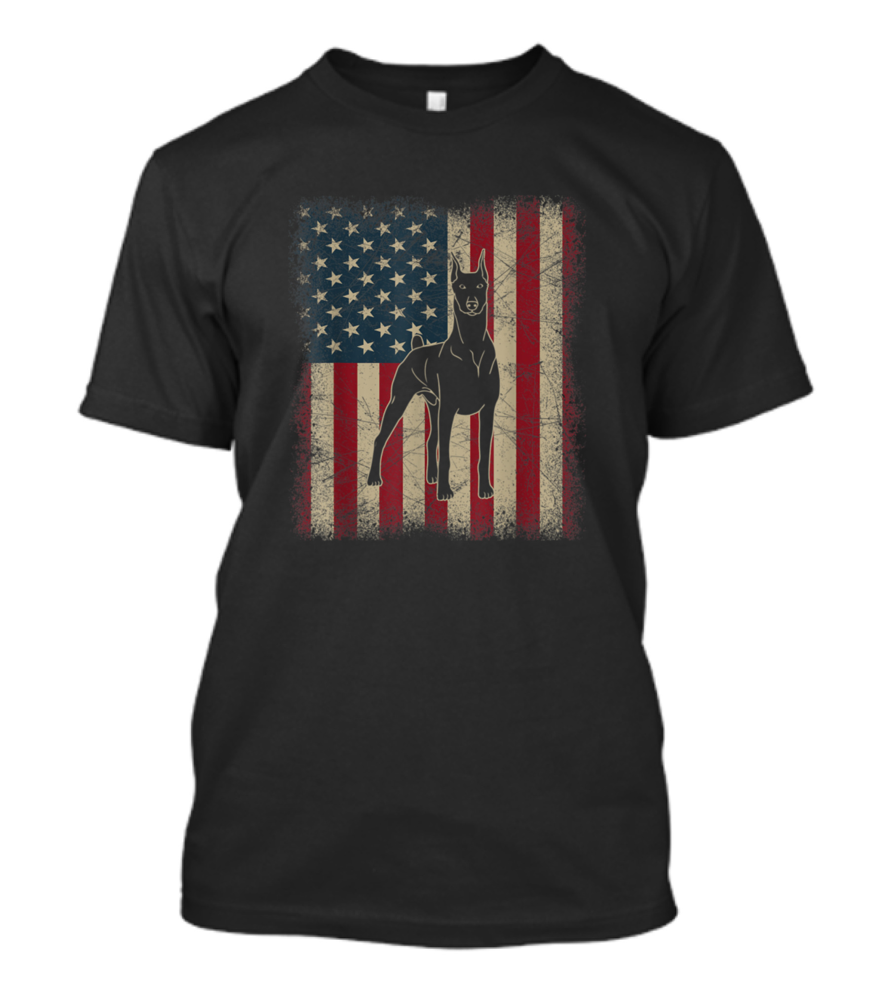 Vintage American Flag Doberman T-Shirt