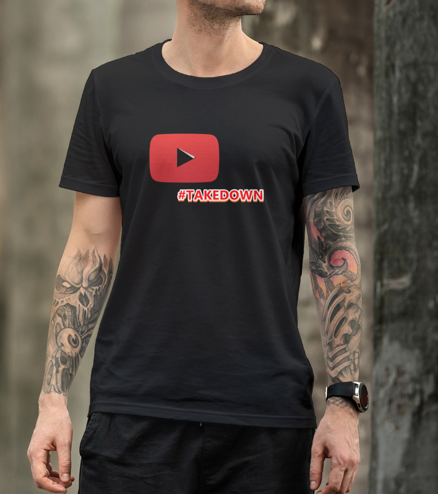 Takedown YouTube Play Button T-Shirt