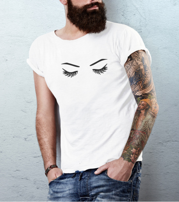 Eye Lashes Sleepy Closed Eyes T-Shirt