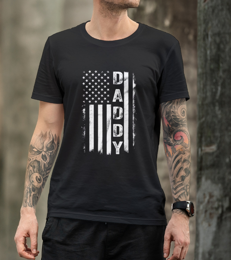 Father's Day Daddy American Flag T-Shirt