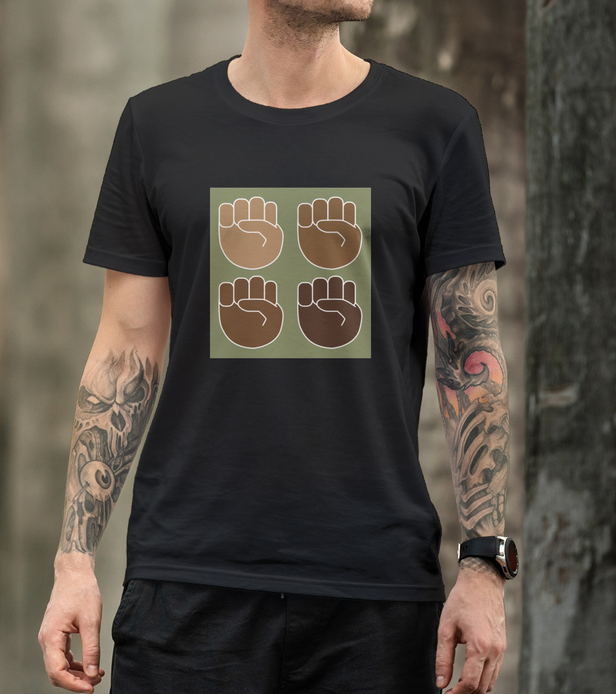 Fight The Good Fight Raised Fist Unity Concept T-Shirt
