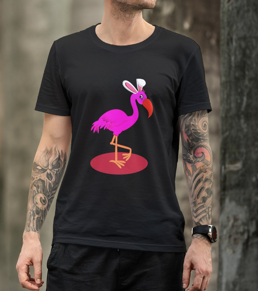 Flamingo Easter Bunny Ears T-Shirt