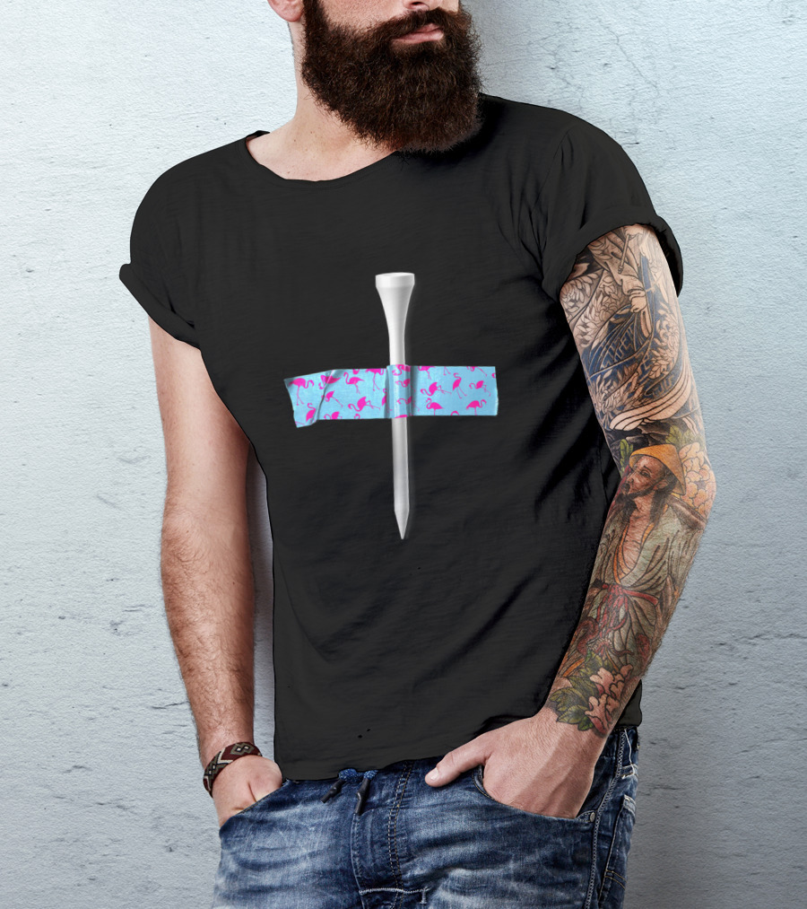 Flamingo Golf Tee With Duct Tape T-Shirt
