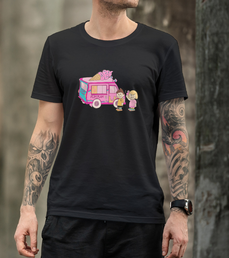 FLIM FLAM Flamingo Ice Cream Truck Adventure T-Shirt