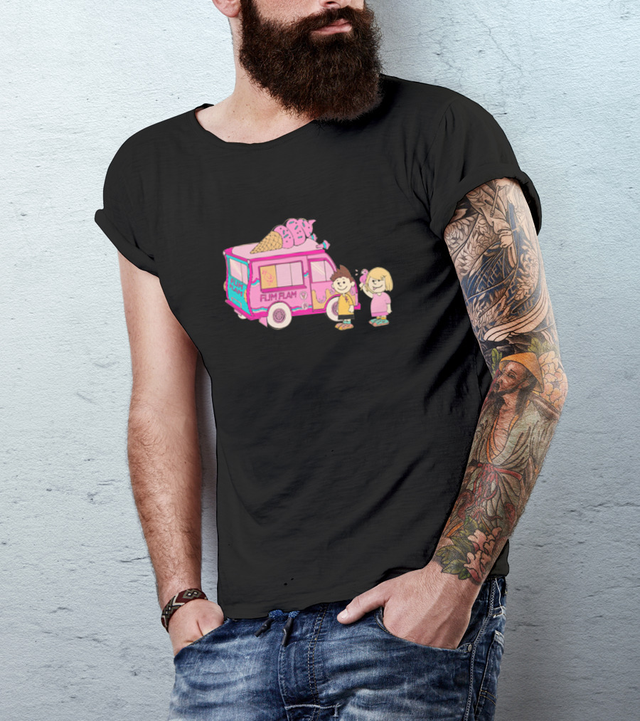 FLIM FLAM Flamingo Ice Cream Truck Adventure T-Shirt