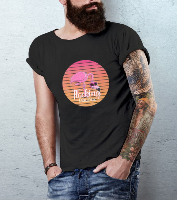 Flocking Fabulous Vintage Flamingo T-Shirt
