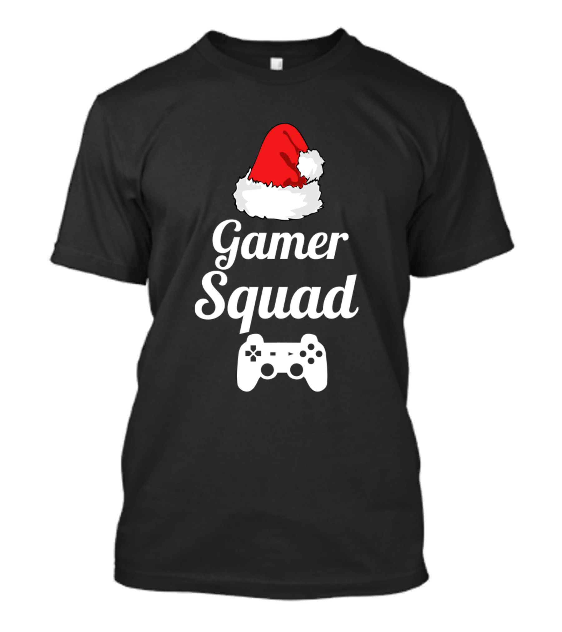 Gamer Squad Santa Hat Christmas Video Game Controller Fun T-Shirt