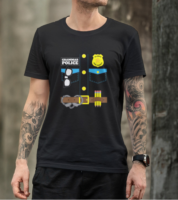 Grammar Police To Serve And Correct Halloween Pair Costume T-Shirt
