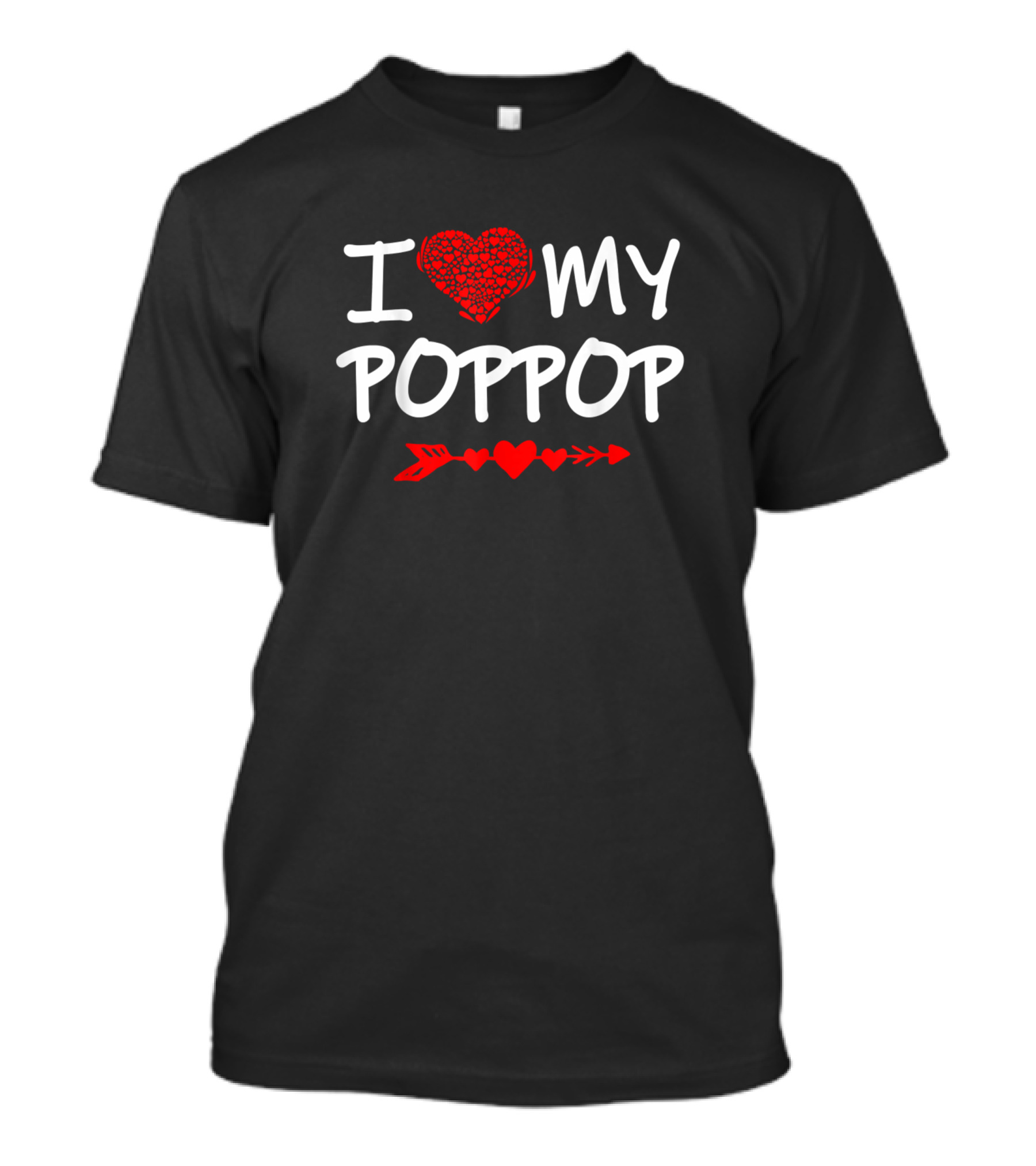 I Love My Poppop Heart Arrow Valentine's Day T-Shirt