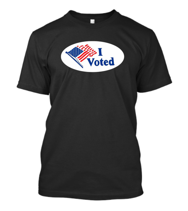 I Voted American Flag Oval Sticker T-Shirt