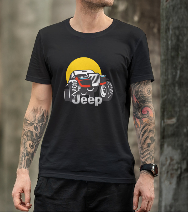 Jeep Off-Road Adventure Sun Background 4x4 T-Shirt